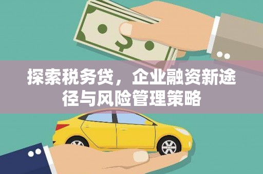 侯马探索税务贷，企业融资新途径与风险管理策略